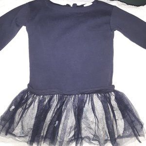 Crewcuts long sleeve navy dress with tutu style layered bottom